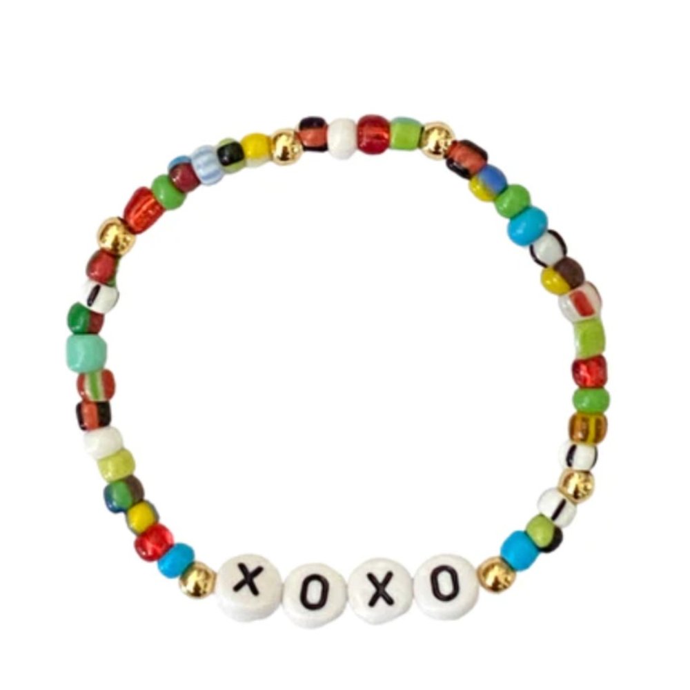 XOXO Bracelet Beaded Seed, Glass and African Hugs and Kisses Love Teen Girls